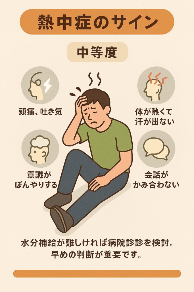 熱中症のサイン(中程度)