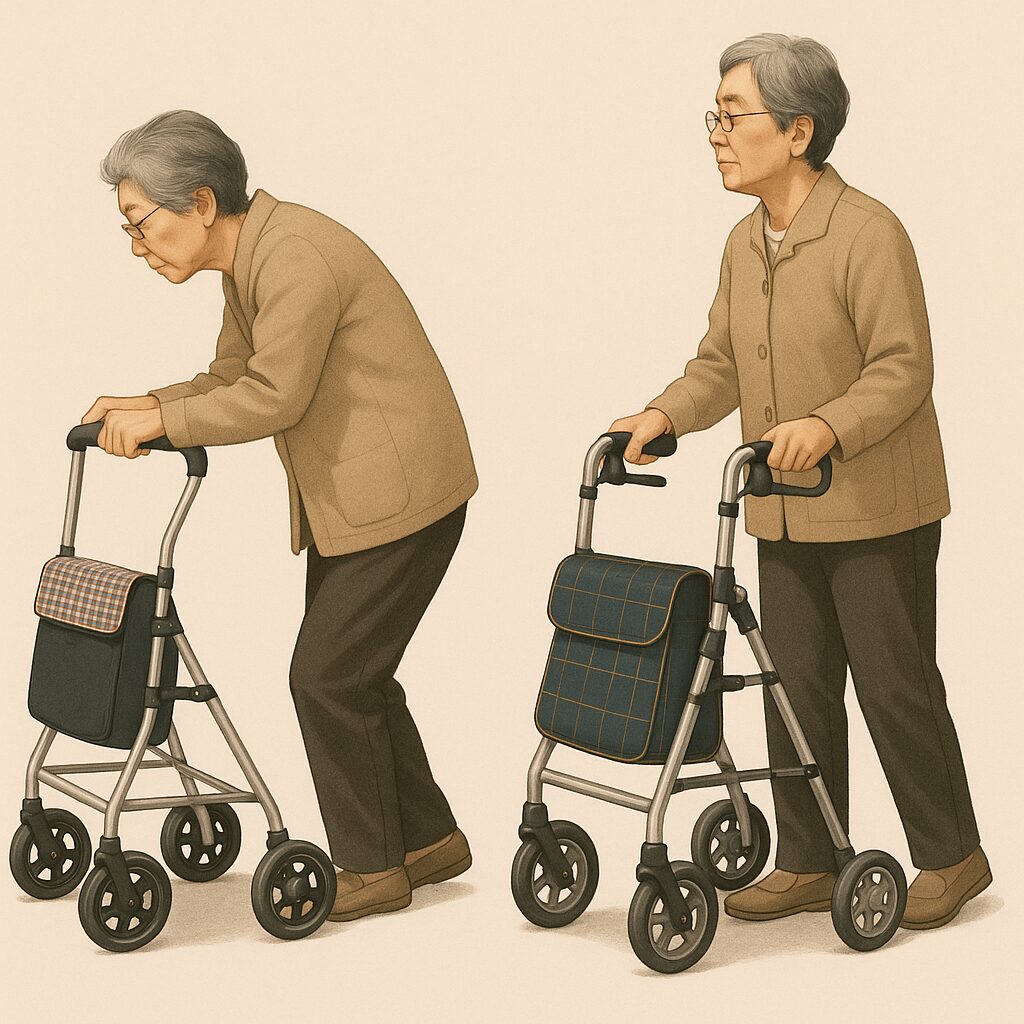 シルバーカーと歩行器の違いの図説